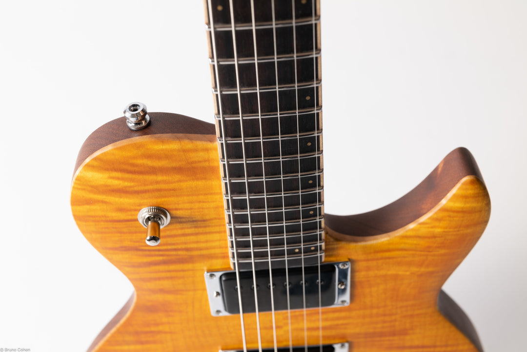 Détails de la SC Standard Oiled - Guitare à manche traversant de la marque de lutherie française De Leeuw Guitars. Guitare Made in France - Guitar Made in France