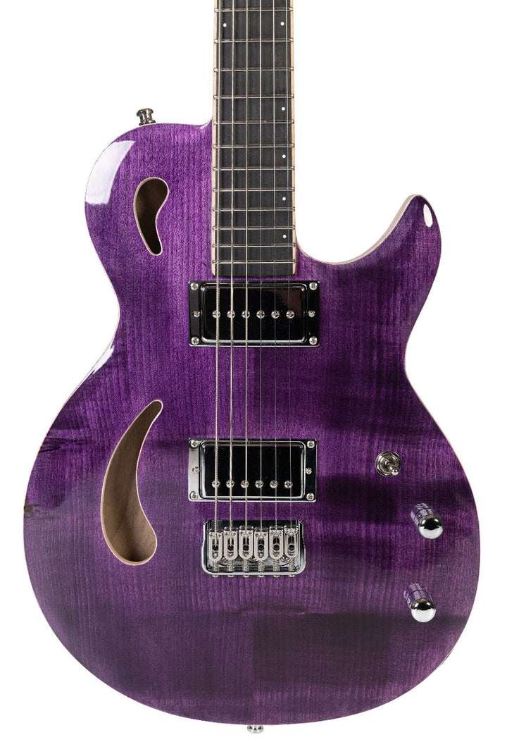     Nina_Guitar_Lavender_fields_of_Provence_Glossy_Close_up_front_De_Leeuw_Guitars_Paris_Made_in_France_Luthier_Guitar_Maker_France_Neck_Through_Manche_Traversant
