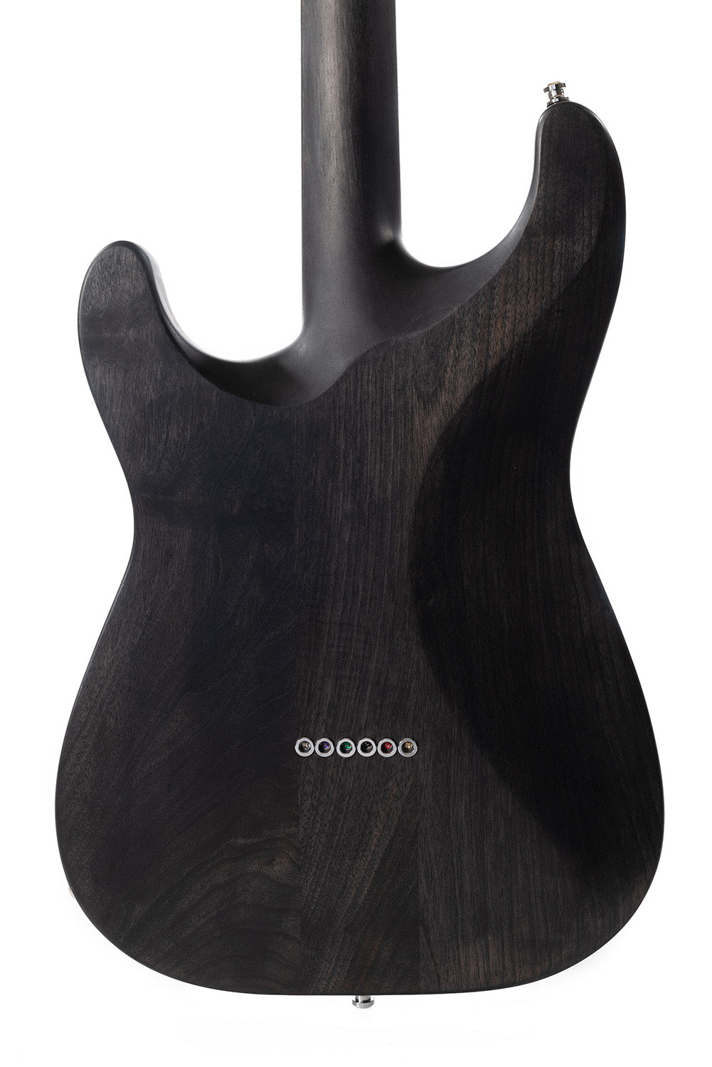 ST_Full_Walnut_Black_Bird_Back_close_up_De_Leeuw_Guitars_Paris_Made_in_France_Luthier_Guitar_Maker_France_Neck_Through_Manche_Traversant