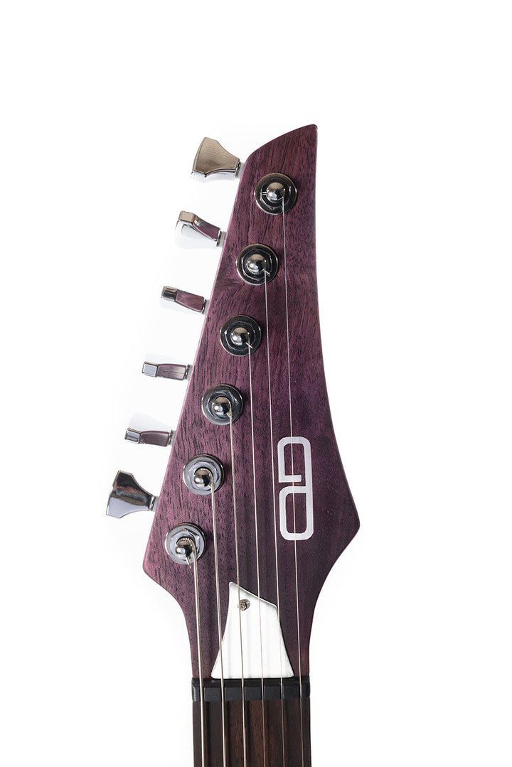 TC_Walnut_Lavender_fields_of_Provence_head_front_De_Leeuw_Guitars_Paris_Made_in_France_Luthier_Guitar_Maker_France_Neck_Through_Manche_Traversant