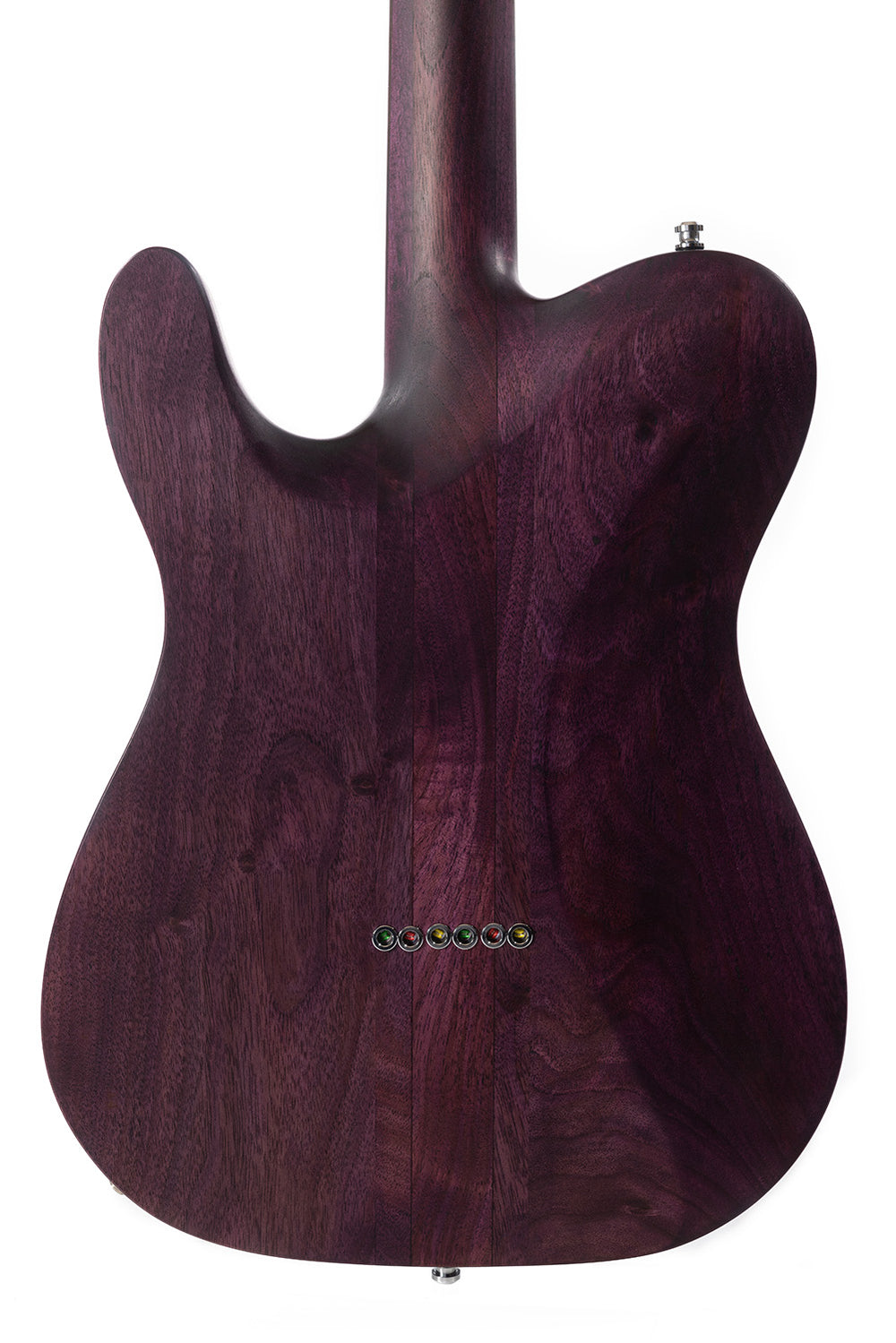 TC_Walnut_Lavender_fields_of_Provence_back_close_up_De_Leeuw_Guitars_Paris_Made_in_France_Luthier_Guitar_Maker_France_Neck_Through_Manche_Traversant