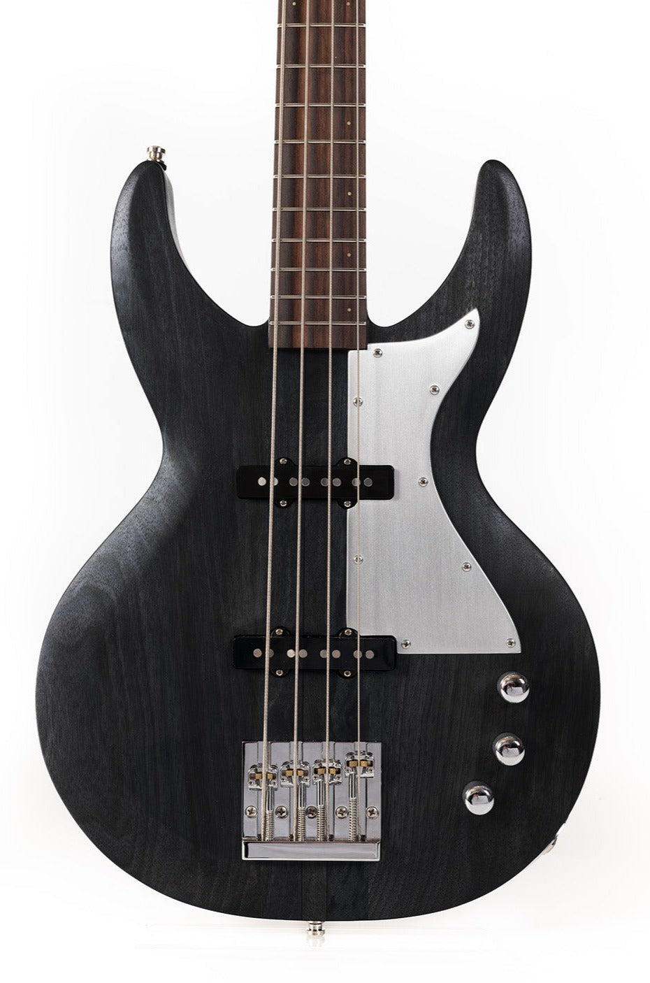 MV4_black_bird_bass_front_close_up_De_Leeuw_Guitars_Paris_Made_in_France_Luthier_Guitar_Maker_France_Neck_Through_Manche_Traversant