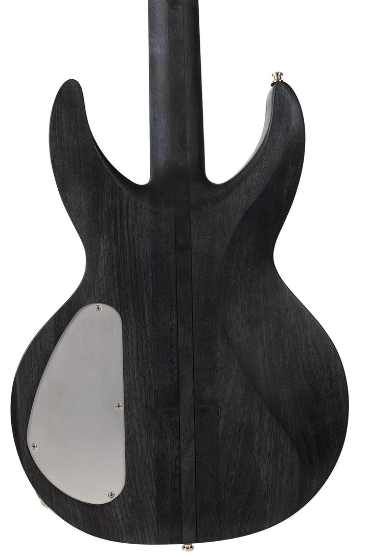 MV4_black_bird_bass_back_close_up_De_Leeuw_Guitars_Paris_Made_in_France_Luthier_Guitar_Maker_France_Neck_Through_Manche_Traversant