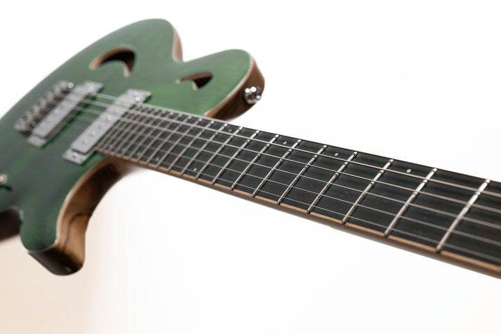       Nina_Guitar_Green_Iguana_Glossy_Varnish_Close_up_Fingerboard_De_Leeuw_Guitars_Paris_Made_in_France_Luthier_Guitar_Maker_France_Neck_Through_Manche_Traversant