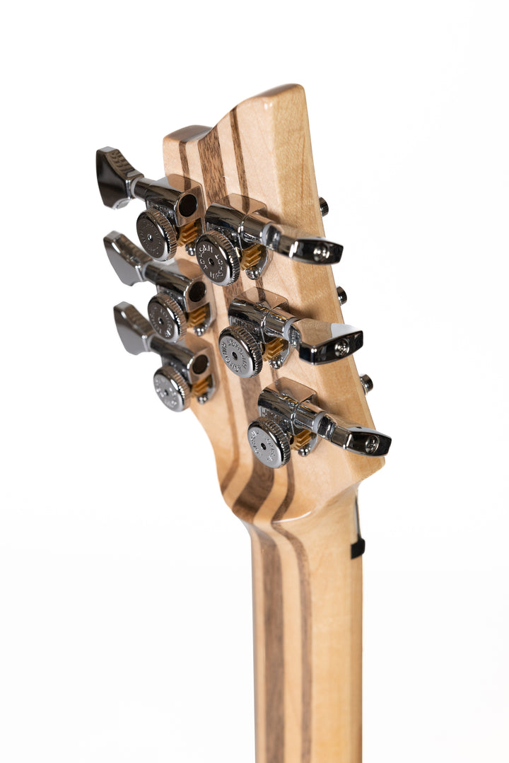 Nina_Guitar_Lavender_fields_of_Provence_Glossy_Close_up_Head_Back_Side_De_Leeuw_Guitars_Paris_Made_in_France_Luthier_Guitar_Maker_France_Neck_Through_Manche_Traversant