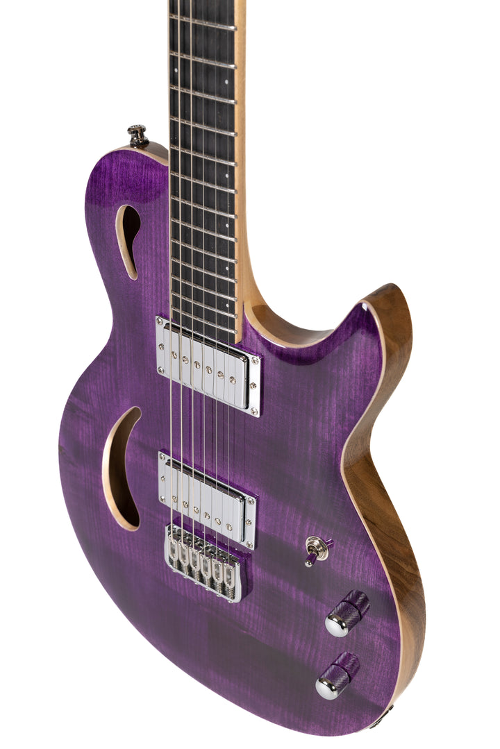 Nina_Guitar_Lavender_fields_of_Provence_Glossy_Close_up_side_3_De_Leeuw_Guitars_Paris_Made_in_France_Luthier_Guitar_Maker_France_Neck_Through_Manche_Traversant