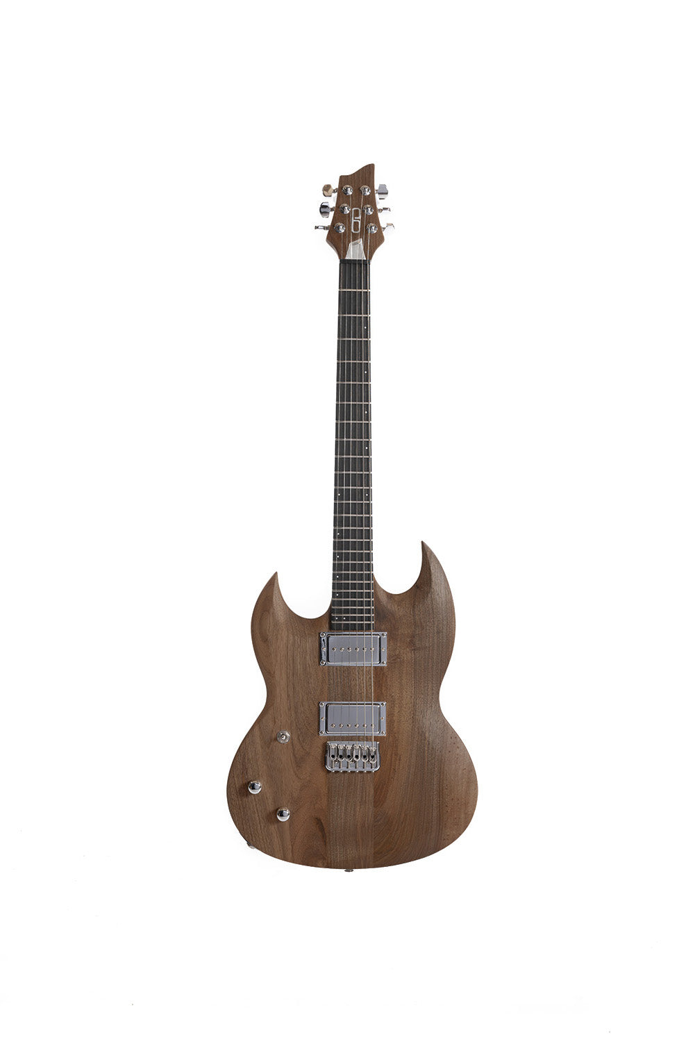 SY_Full_Walnut_Chocolate_Front_left_handed_De_Leeuw_Guitars_Paris_Made_in_France_Luthier_Guitar_Maker_France_Neck_Through_Manche_Traversant