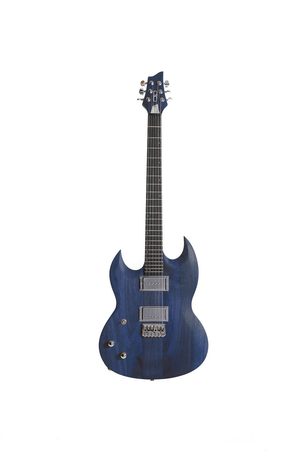 SY_Full_Walnut_Deep_Blue_Front_left_handed_De_Leeuw_Guitars_Paris_Made_in_France_Luthier_Guitar_Maker_France_Neck_Through_Manche_Traversant