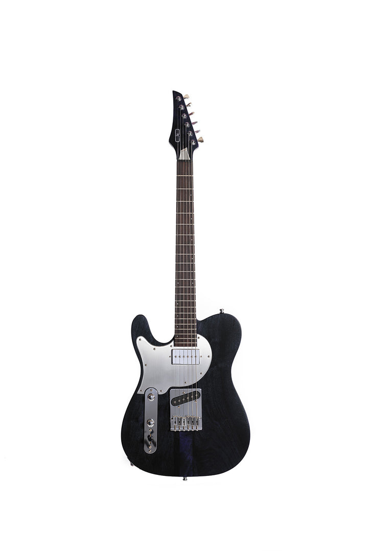 TC_Walnut_Black_Bird_front_Left_Handed_De_Leeuw_Guitars_Paris_Made_in_France_Luthier_Guitar_Maker_France_Neck_Through_Manche_Traversant